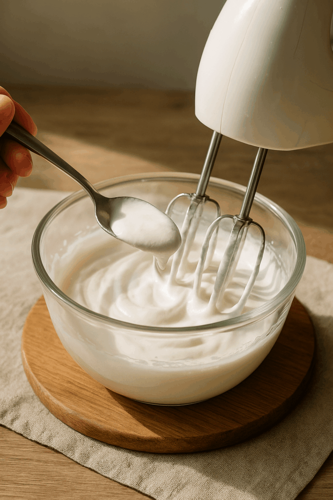 Chuẩn bị lớp kem muối béo mịn