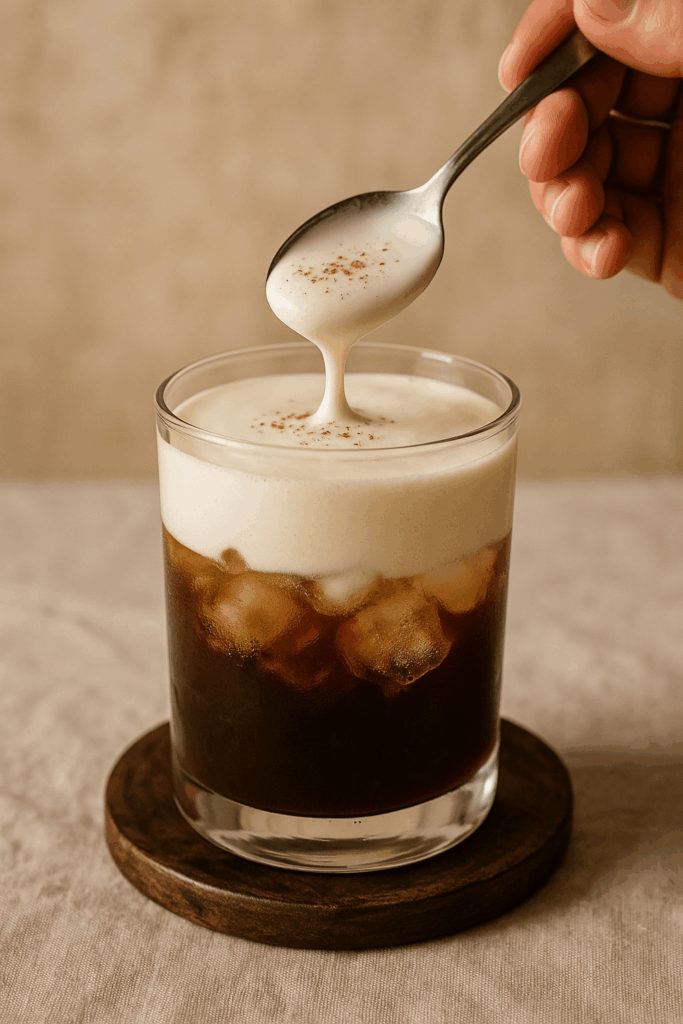 Kết hợp và hoàn thiện ly cafe muối