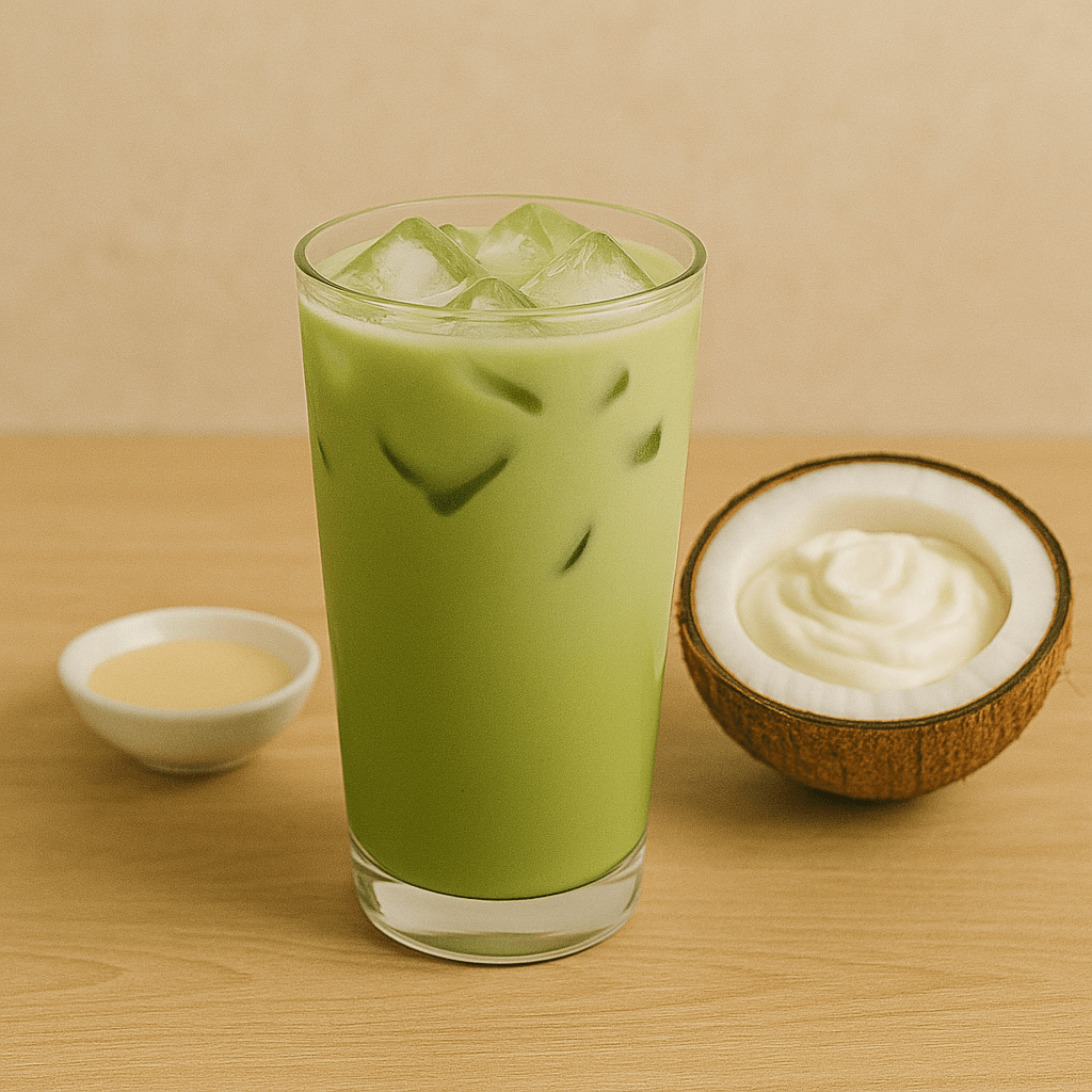Trà xanh sữa đặc + Greek yogurt